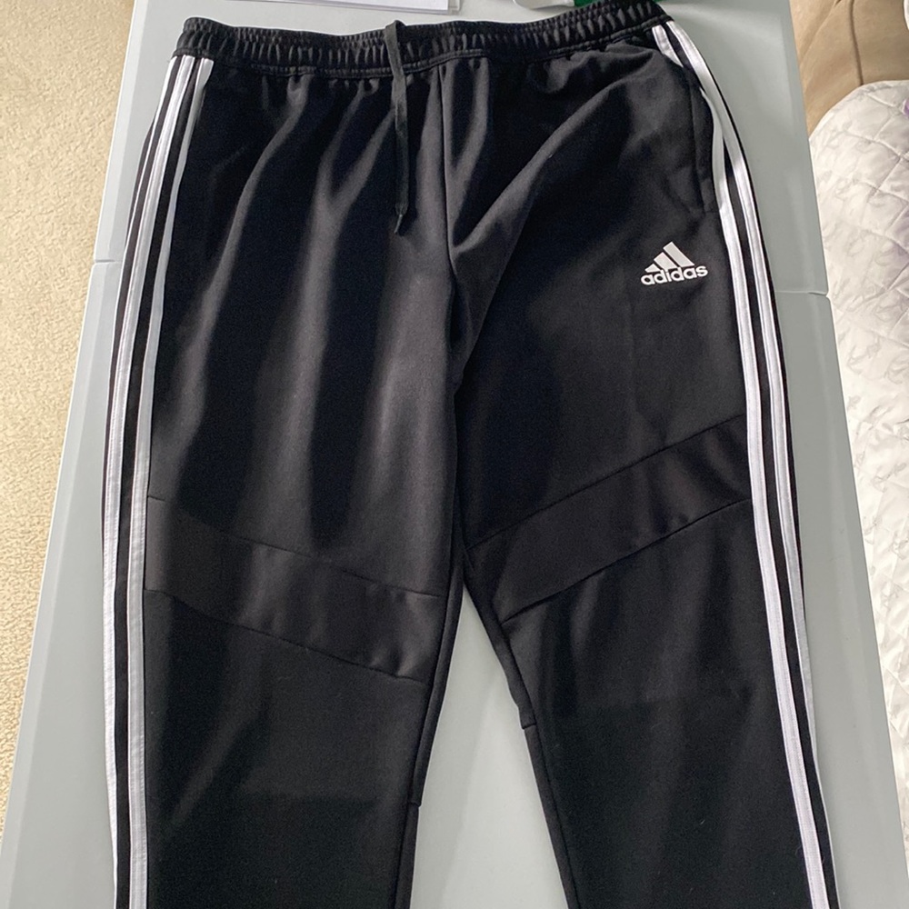 Adidas 3 striped black sweatpants